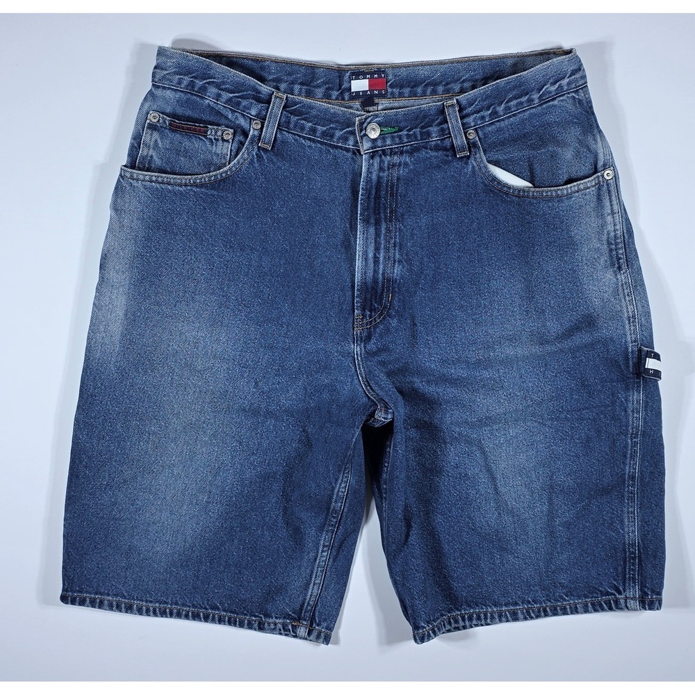 Tommy Jeans Men's Denim Carpenter Shorts Blue Medium Wash Hammer Loop Size 36